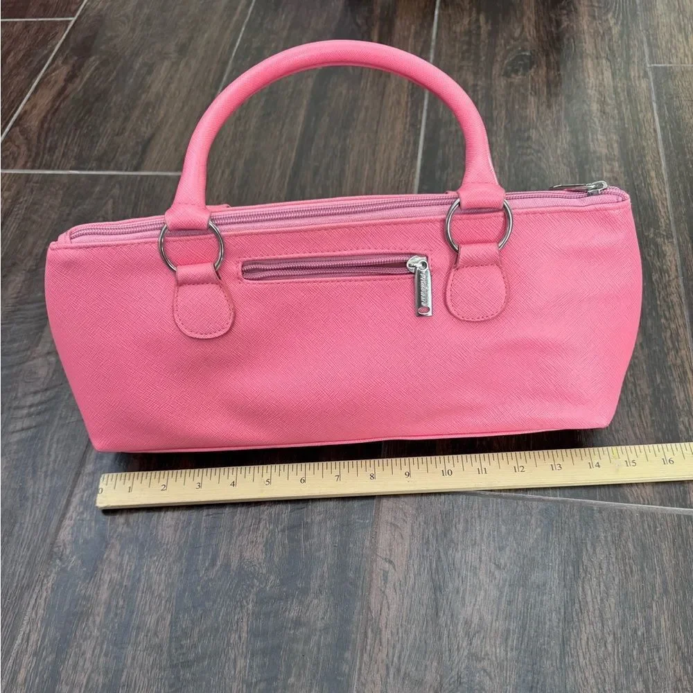 Primeware Insulated Pink Wine Clutch Purse Bag Thermal Wine Tote With Corkscrew